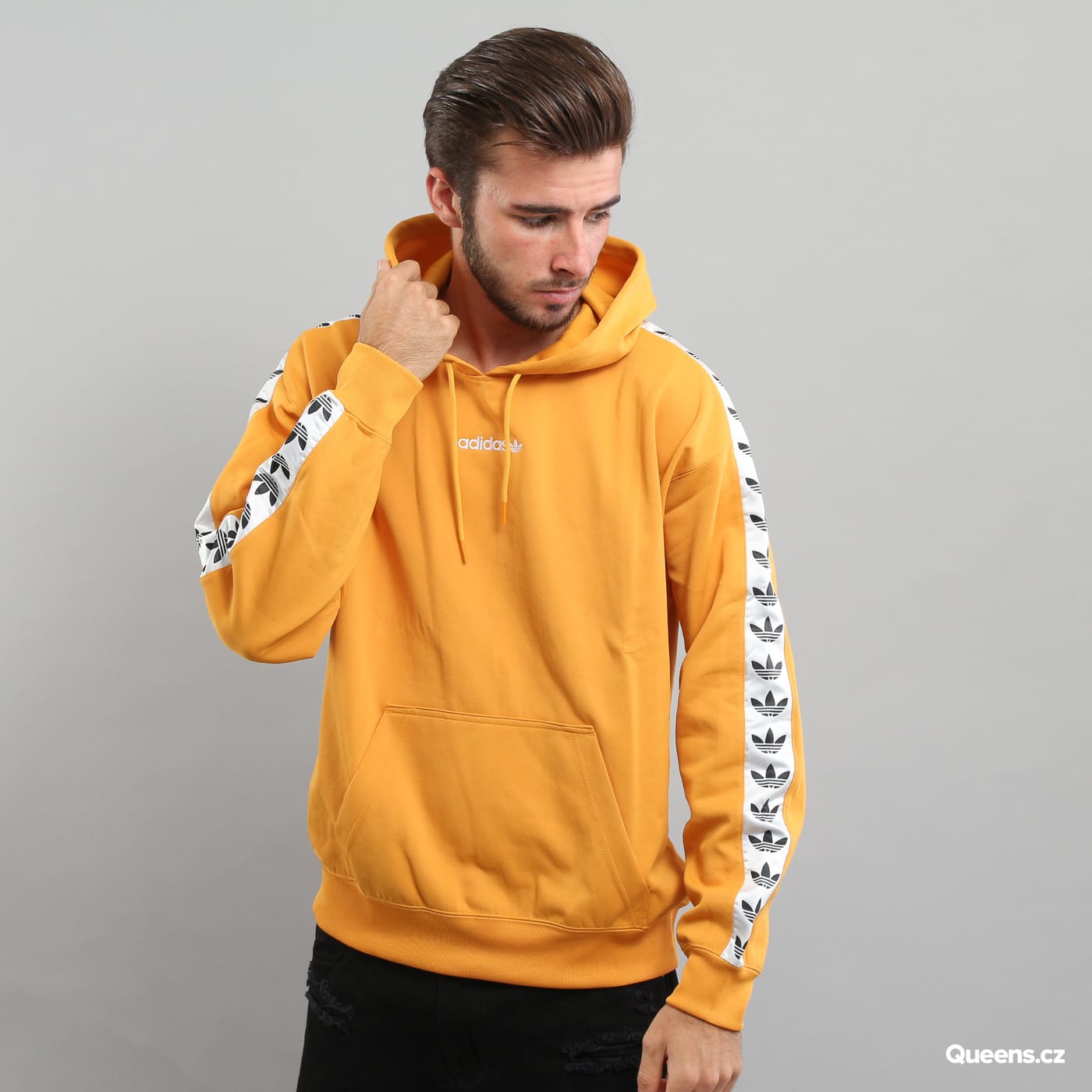adidas originals adicolor tnt tape hoodie in yellow