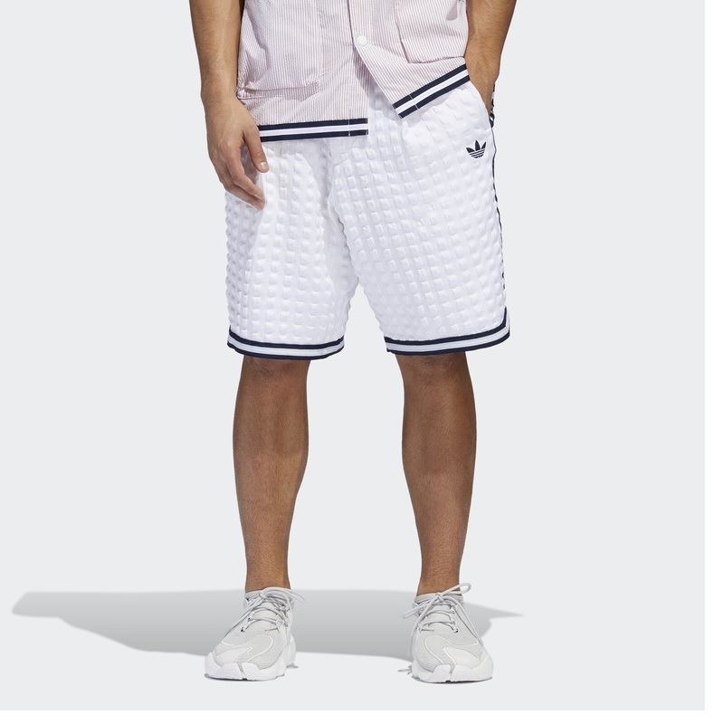 Original Adidas Mens Banyan Checkers Shorts DV3111 White Shorts  DV3112 Navy Summer Pants C