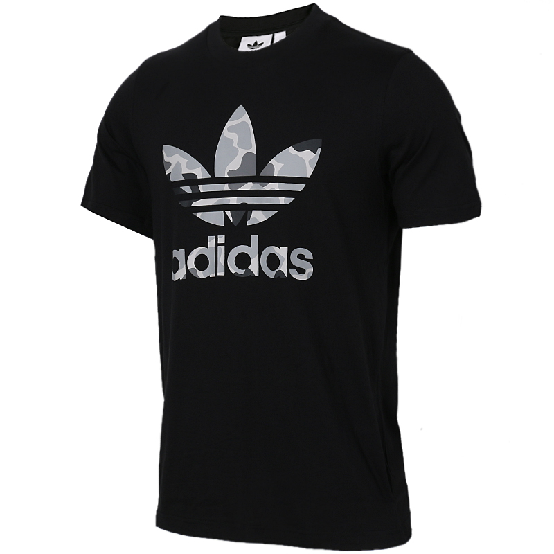 Original Adidas Camouflage Trefoil T-shirt White/Black DH4767 DH4779 Summer Tees