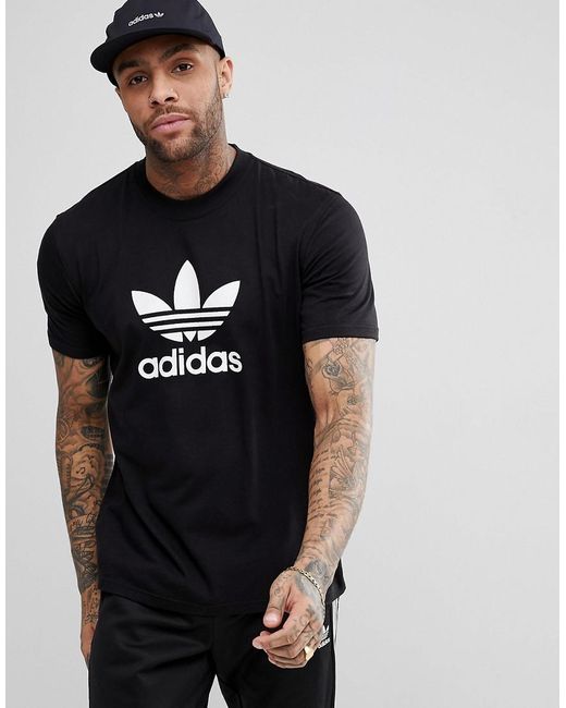 Adidas Originals Adicolor Tshirt With Trefoil Logo In Black CW0709 Mnes ...