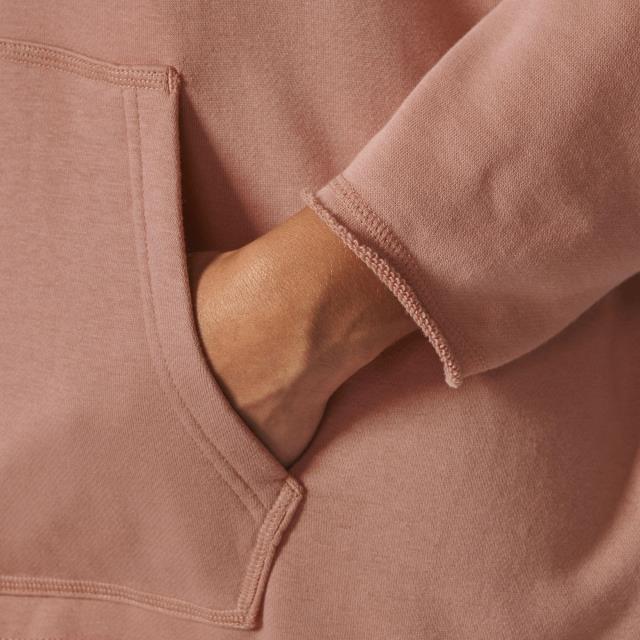 Adidas BR9304 Women Original Trefoil Hoodie LS Shirts Pink Fleece Tubular Chicago Raw Edge Hoody