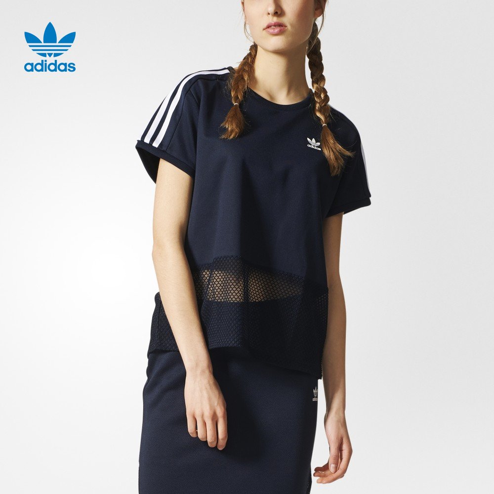 Adidas Osaka Tees Navy BQ5743 Mesh Panel Black Tshirt