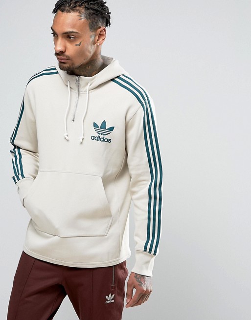 Adidas Originals Mens AC Terry Pullover Hoodie In Beige BK7193 Jacket