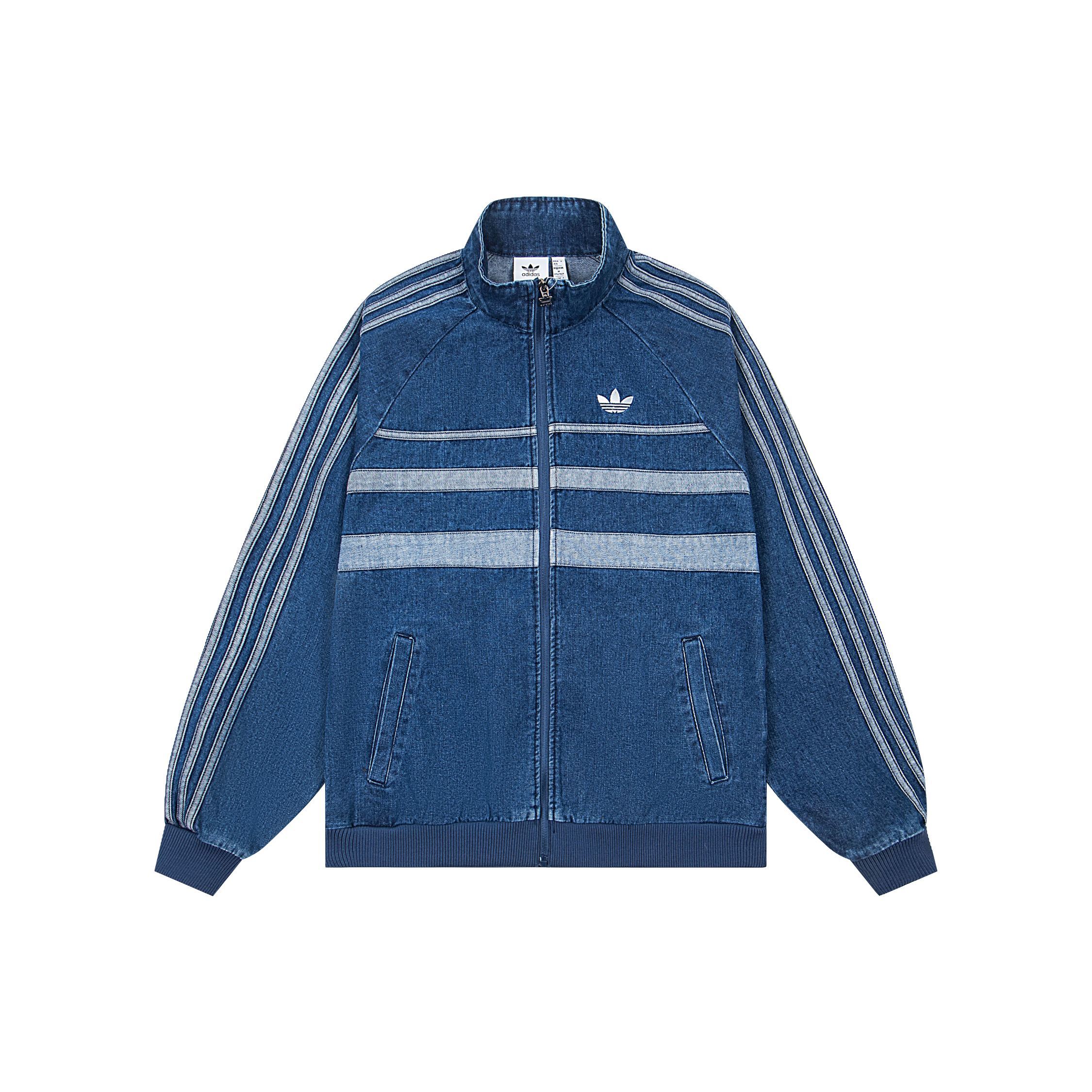 adidas Adicolor Denim Track Top Jeans Jacket 2 Colors Black/Blue